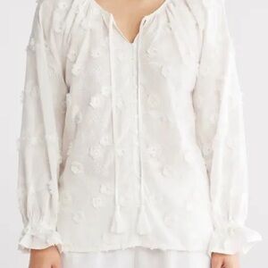 LOFT White Textured Women's Blouse